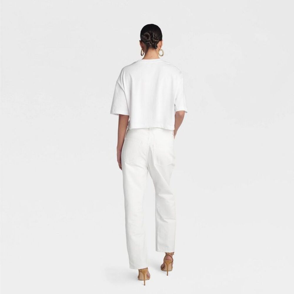 KBB by Kahlana -  Women's Mid-Rise Tapered Leg 'The D White - Picture 2 of 2